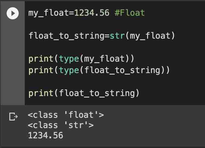 Float to String Python Example